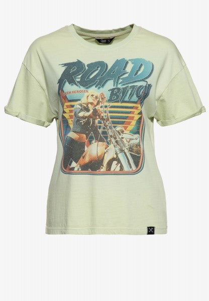 QK T-Shirt  "Road Bitch" Acidwash