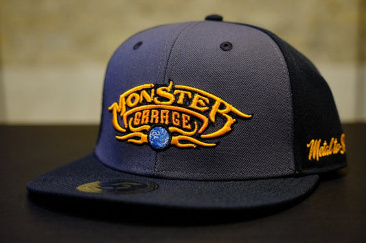 Monster Garage Cap Basic Logo Flatbill Snapback Hat Grey/Black